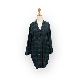 J Crew Plaid Sleep Dress Size M Medium Blue and Green